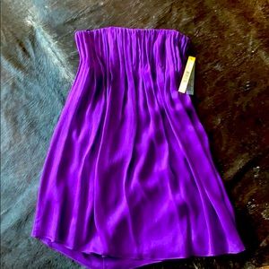 New Alicia and Olivia strapless silk dress